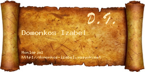 Domonkos Izabel névjegykártya